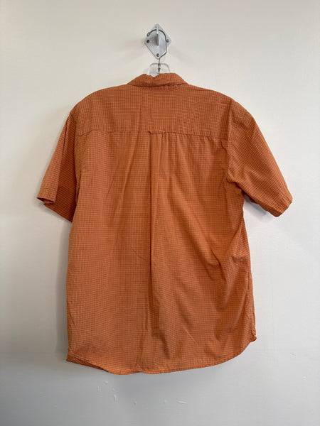 Columbia Orange Cotton Plaid Button-Down Shirt (M)