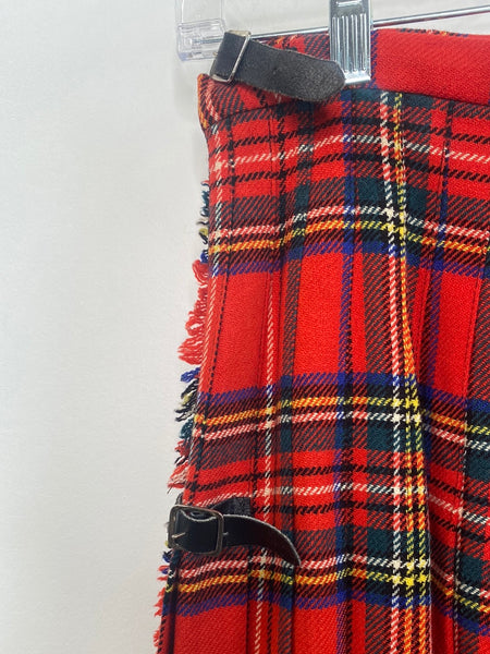 Vintage Laird-Portch Of Scotland Wool Plaid Kilt Skirt