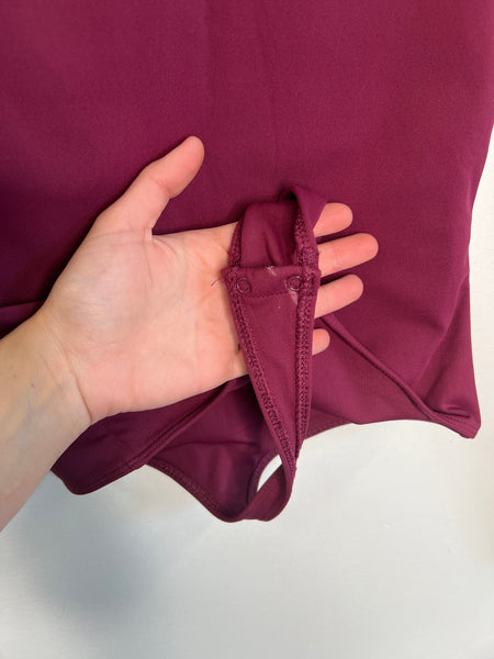 Babaton Dark Magenta Long-Sleeve Bodysuit (S)