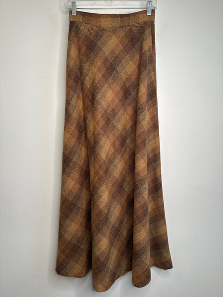 Vintage Mister Leonard Plaid Back Quarter Zip Maxi Skirt (12)