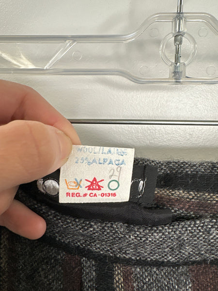 Vintage Courageous Wool-Alpaca Blend Striped Midi Skirt (29)