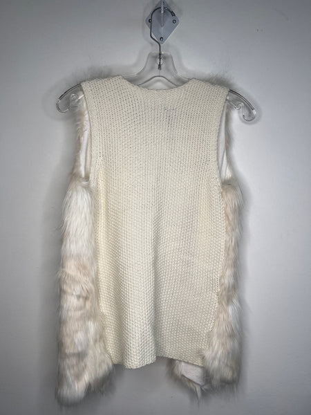 Design Lab White Faux Fur Vest (S)