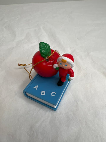 Vintage Boy Apple Book A B C Ornament