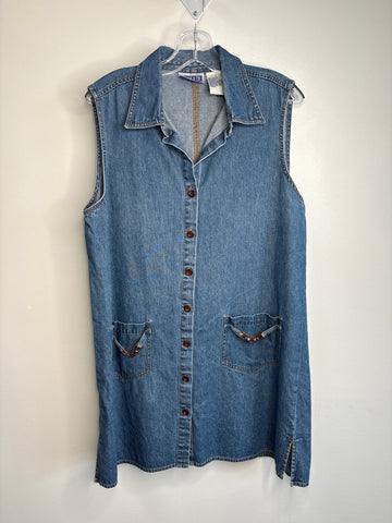 Vintage Erika & Co Cotton Denim Mini Dress (XL)