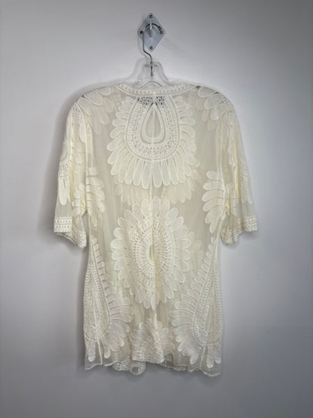 La Madona Embroidered Lace Sheer Swimwear Cover Up (M)