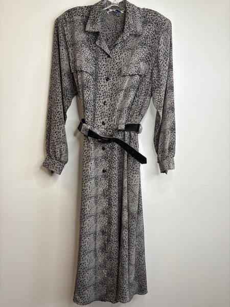 Vintage Nu-Mode Leopard Print Maxi Dress
