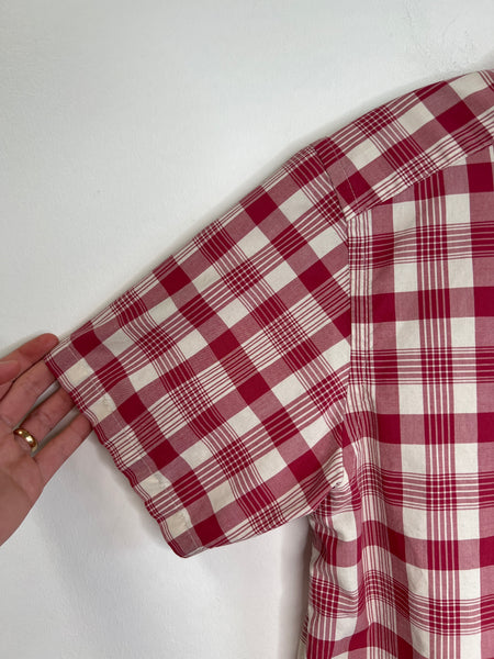 Patagonia Red Plaid Short-Sleeved Button-Up Shirt (S)