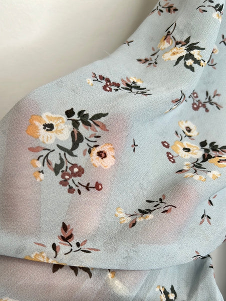 Floral Print Long Sleeve Babydoll Dress(M)
