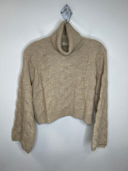 STR Beige Crop Turtleneck Long-Sleeve Sweater (M)