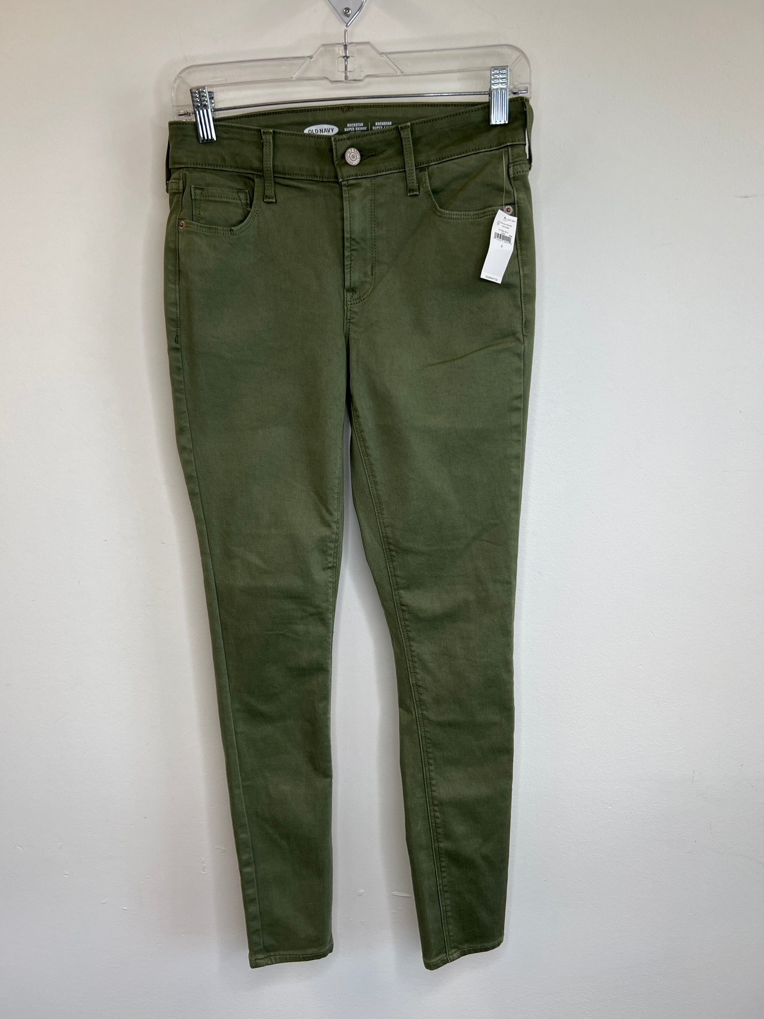 NWT Rockstar Super Skinny Mid-rise Khaki Green Pants (2)