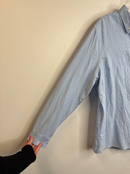 Gap Long-Sleeve Button-Down Cotton Blouse (XL)