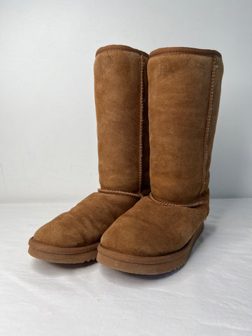 Chestnut Brown Mid-Calf Sheepskin Lined Winter Boots (US 7)