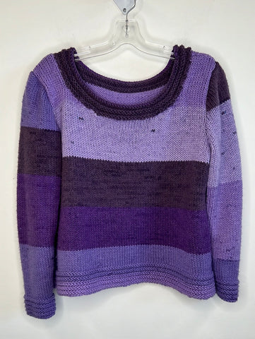 Homemade Color Block Cropped Knitted Sweater