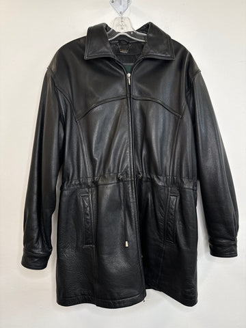 Danier Black Leather Jacket (M)