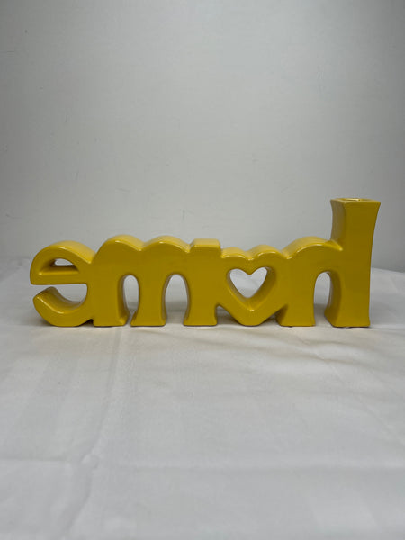 Sunshine Yellow Ceramic "Home" Vase Sign