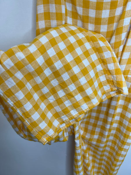 Yellow Gingham Sleeveless Jumpsuit (S Tall)