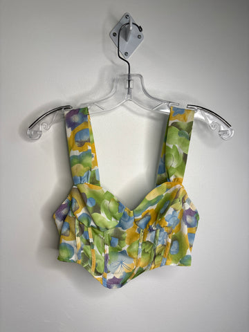 Cider Floral Corset Crop Top (S)