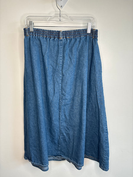 Vintage Dixie Blues Cotton Denim Midi Skirt (7)