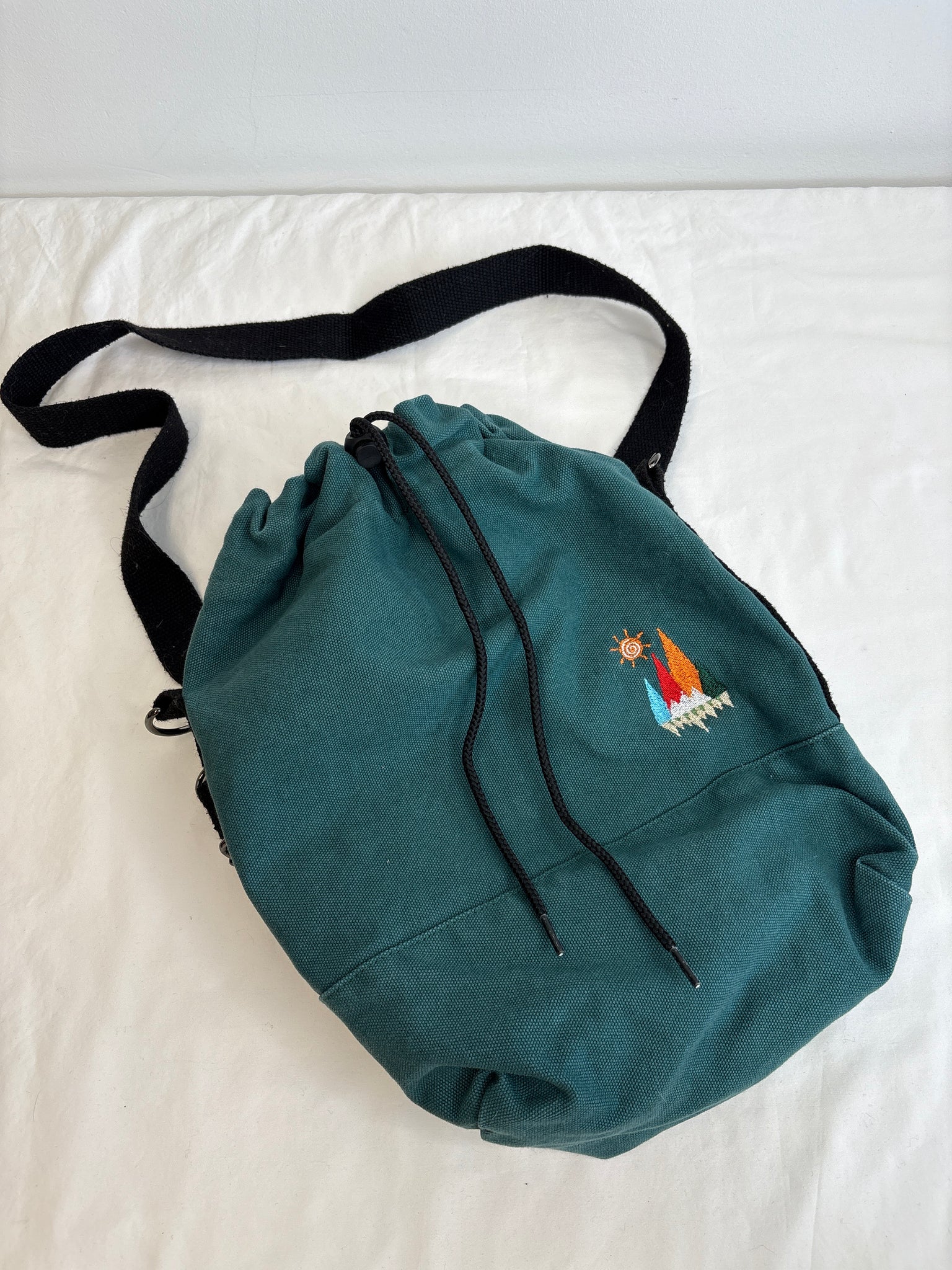 Embroidered Crossbody Sack Bag