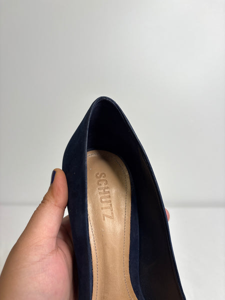 Schutz Blue Colored Velvet Pumps (USA 11B)