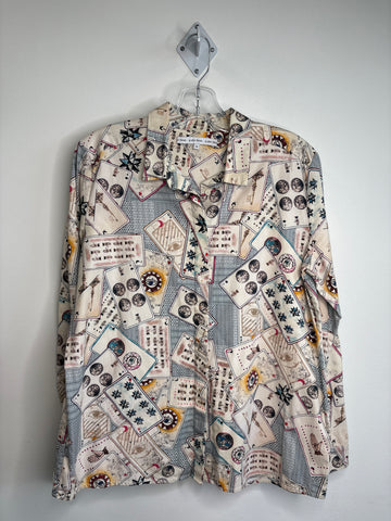And Other Stories Cotton Tarot Print Button-Up Shirt (EU 42)