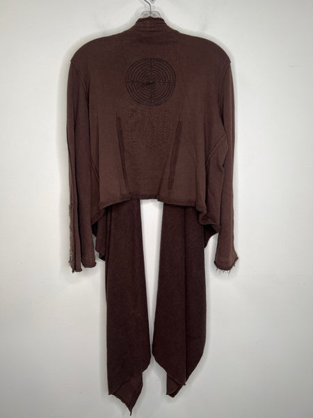 Sustainable Fibre Source Chocolate Brown Long-Sleeve Cropped Sweater (L)