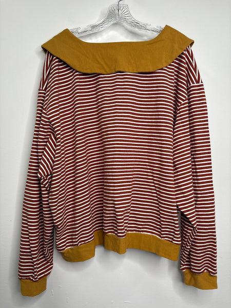 Handmade Peter-Pan Collar Striped Top