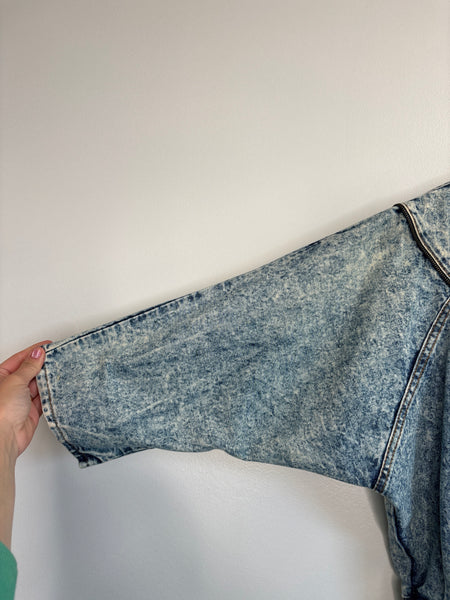 Vintage Welcome to the Future Exit Exit Acid Wash Button-Up Cotton Denim Jumpsuit (13)