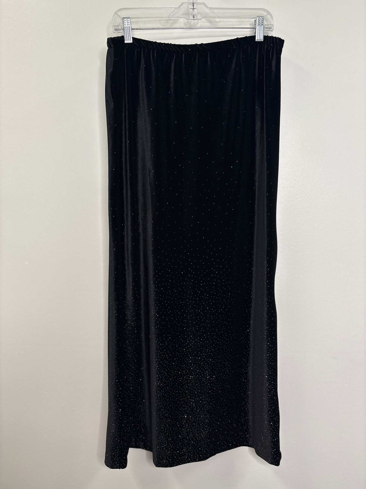 Vintage B.B Studio Sparkle Velvet Back Slit Maxi Skirt