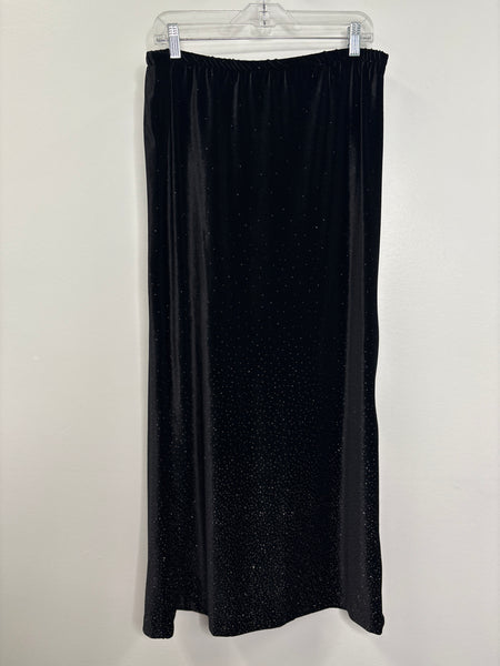 Vintage B.B Studio Sparkle Velvet Back Slit Maxi Skirt