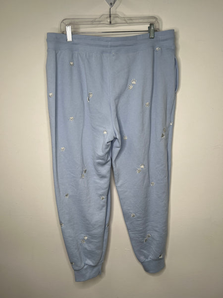 Honeydew Baby Blue Paw Print Sweatpants (XL)