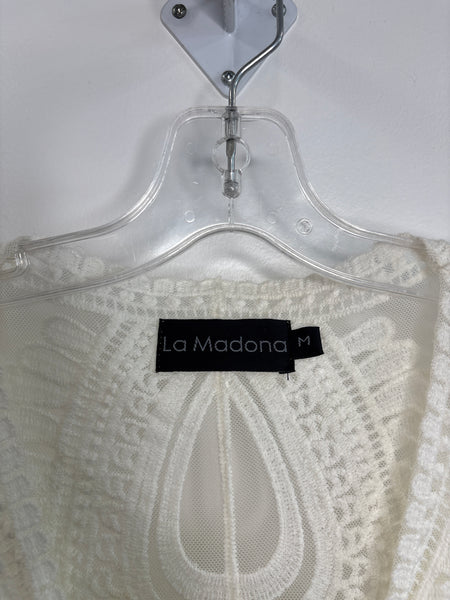 La Madona Embroidered Lace Sheer Swimwear Cover Up (M)