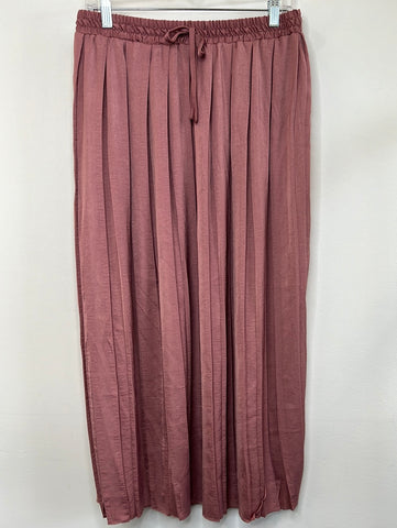 Pleated Drawstring Maxi Skirt (XL)