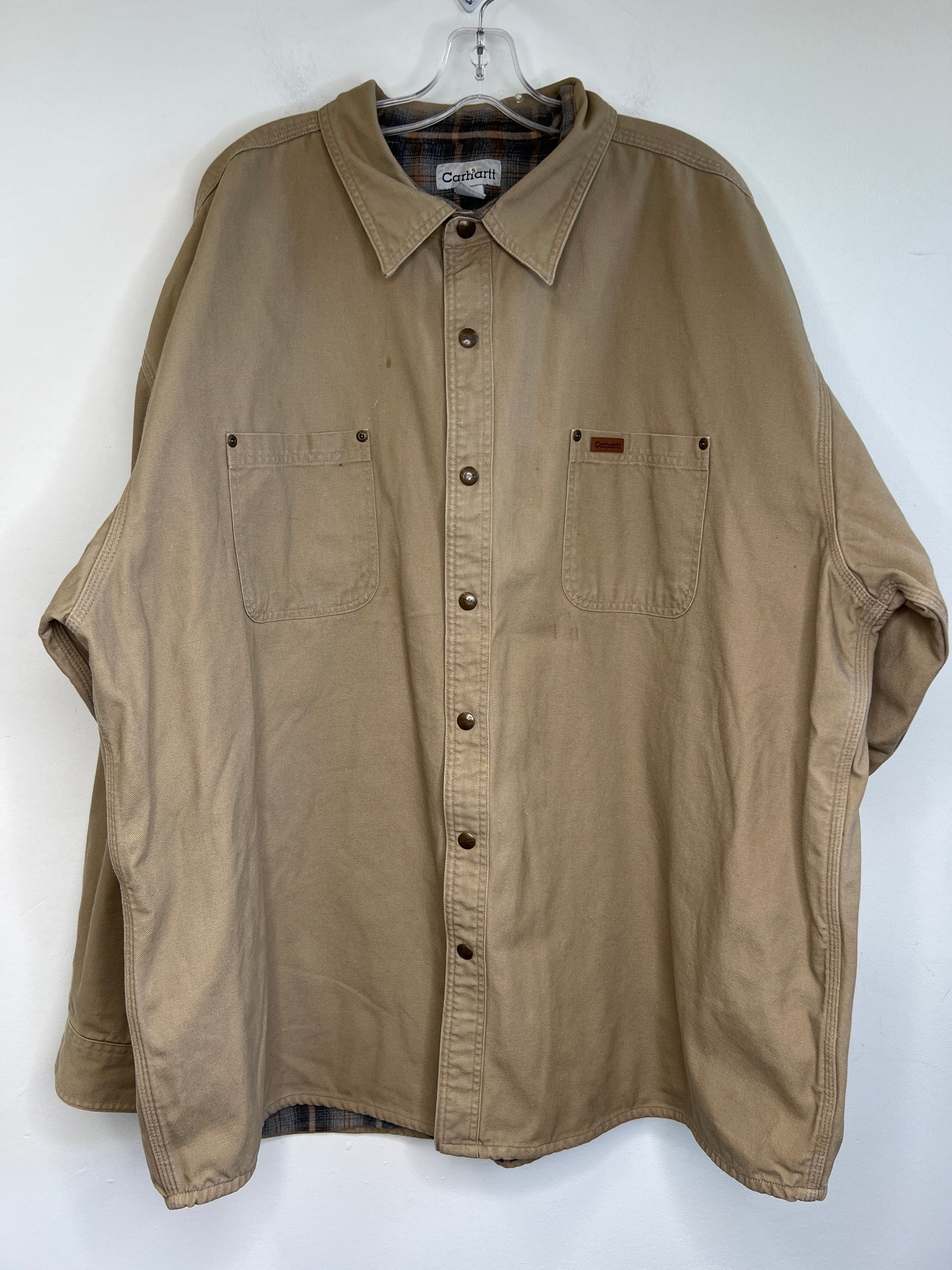 Vintage Carhartt Cream Workman Overshirt (3XL)