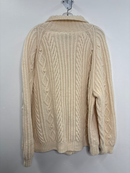 Vintage The Cod Jigger Wool Cableknit Thick Cardigan