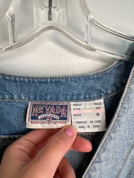 Vintage Nevada Cotton Denim Sleeveless Mini Dress (16)