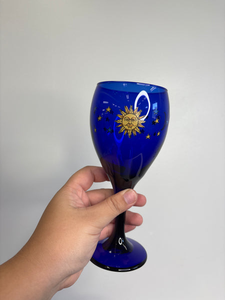 SET OF 5 Vintage Celestial Libbey Glass Stemmed Goblet