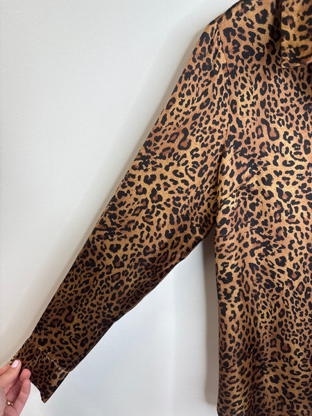 Cleo Animal Print Long Sleeve Blouse (XS)