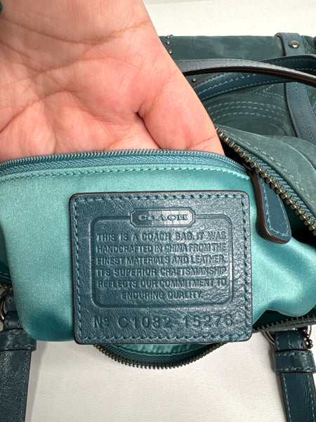 Coach Alexandra Embossed Leather Suede Purse