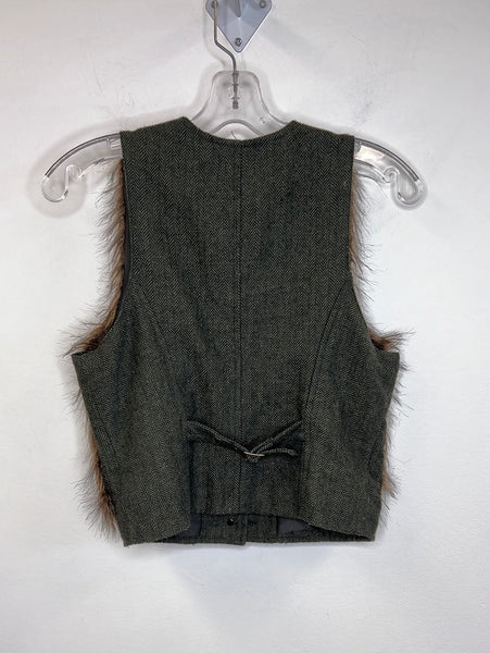 Retro I Love H81 Faux Fur Top Vest (S)