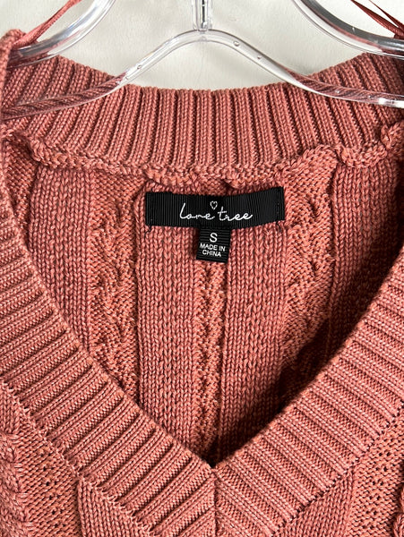 Love Tree Knitted Cropped Sweater (S)