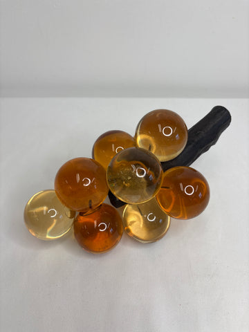 Vintage Yellow Lucite Grape Sculpture