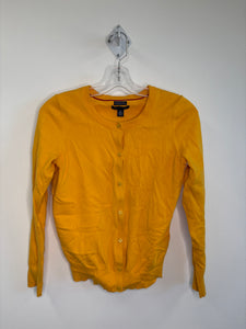 Tommy Hilfiger Yellow Pima Cotton Blend Light Knit Cardigan (XS)