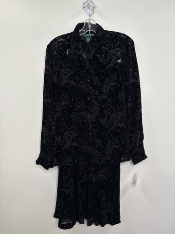 NWT The Bay Ralph Lauren Velvet Top+BottomSet (M)