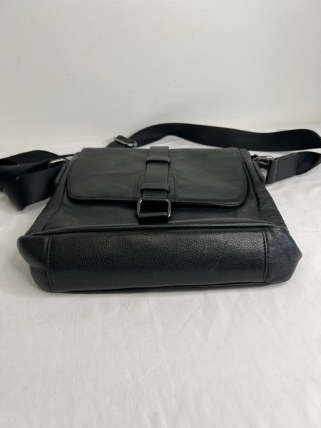 Danier Magnetic Black Leather Crossbody Bag