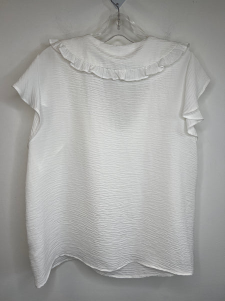 Reitmans White Peter Pan Collar Sleeveless Blouse (XL)