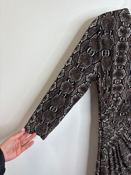 Calvin Klein Snake Print Ruched Side Sheath Dress (10)