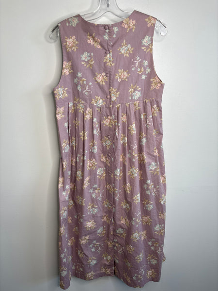 Vintage Laura Ashley Sleeveless Floral Maxi Dress (8)