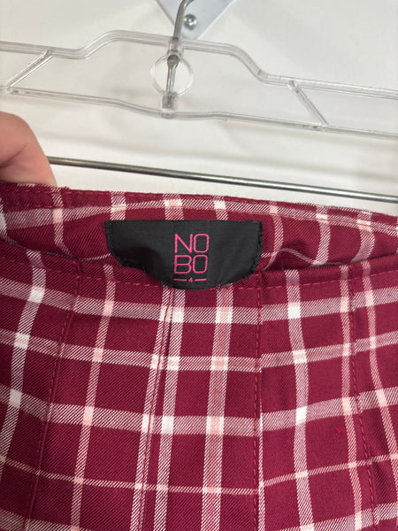 NOBO Pleated Plaid Mini Skirt (S)