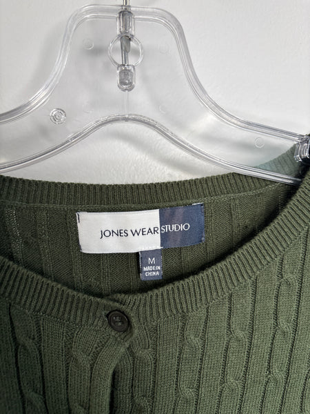 Joneswear Studio Cotton Button-Up Cableknit Cardigan (M)
